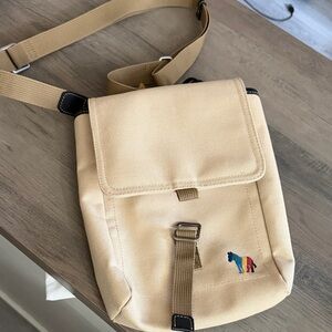 Paul Smith Tan Messenger Bag with Multicolor Logo